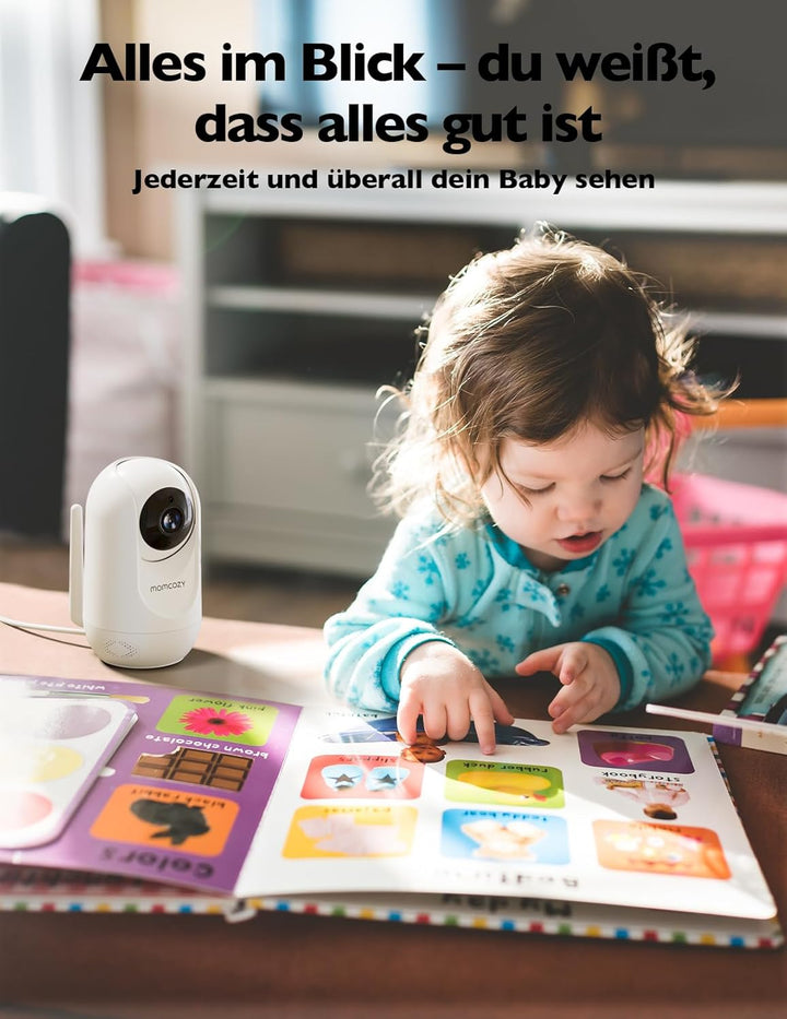 Momcozy Video Babyphone mit Kamera, Baby Monitor, Babyfone, 1+1 Kit Display+1 Kamera, Display+1 Kame