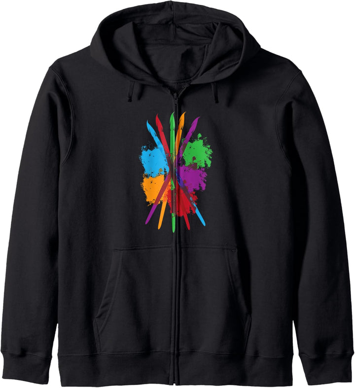 Regenbogen mehrfarbig Maler Geschenk Fun T Shirt Kapuzenjacke