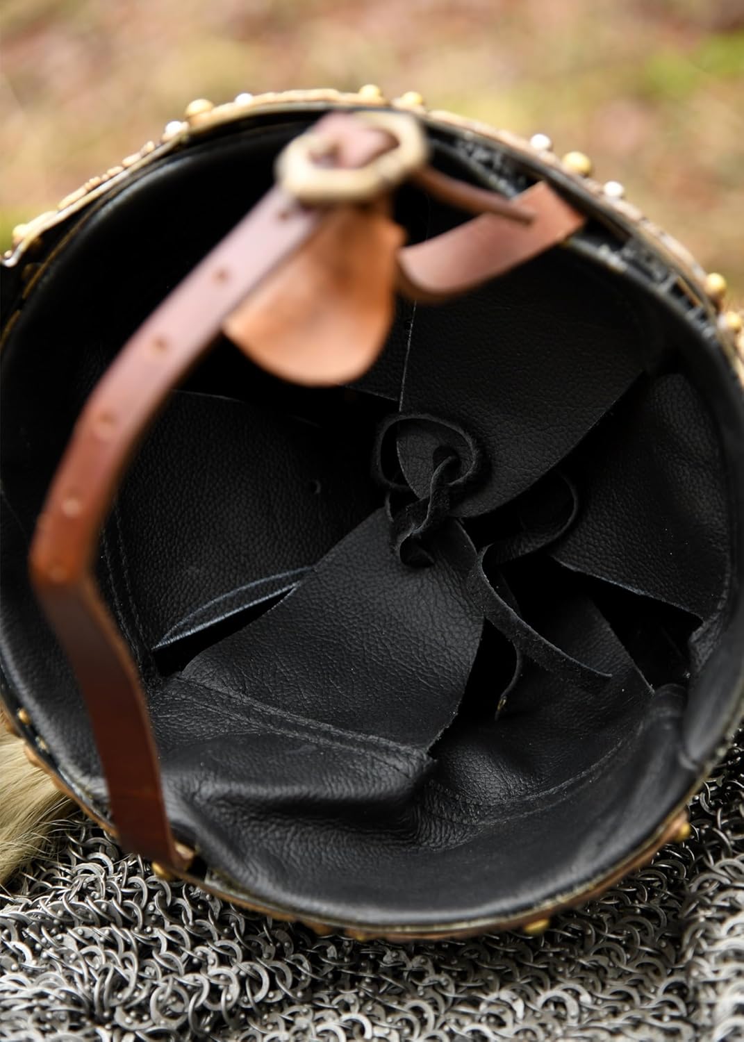 Battle-Merchant Helm aus Stahl Rus-Helm mit Pferdehaarbusch - Slawen Re-Enactment