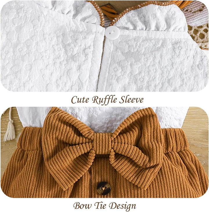 Kleinkind Baby Mädchen Outfits Rüschen Ärmellose Hemden Tops + Elegant Schleife Mini Rock 2 Stück Fr