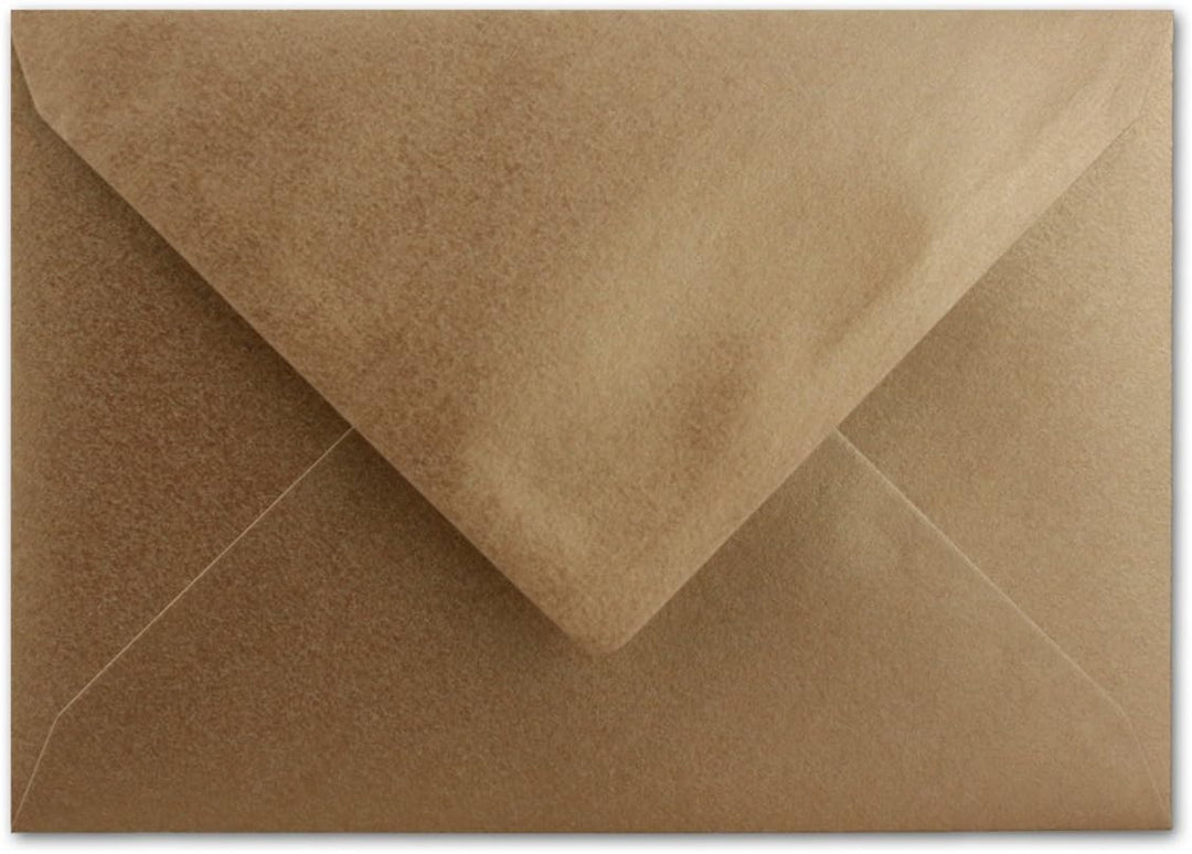 400 Brief-Umschläge - Bronze Metallic - DIN C6-114 x 162 mm - Kuverts mit Nassklebung ohne Fenster f