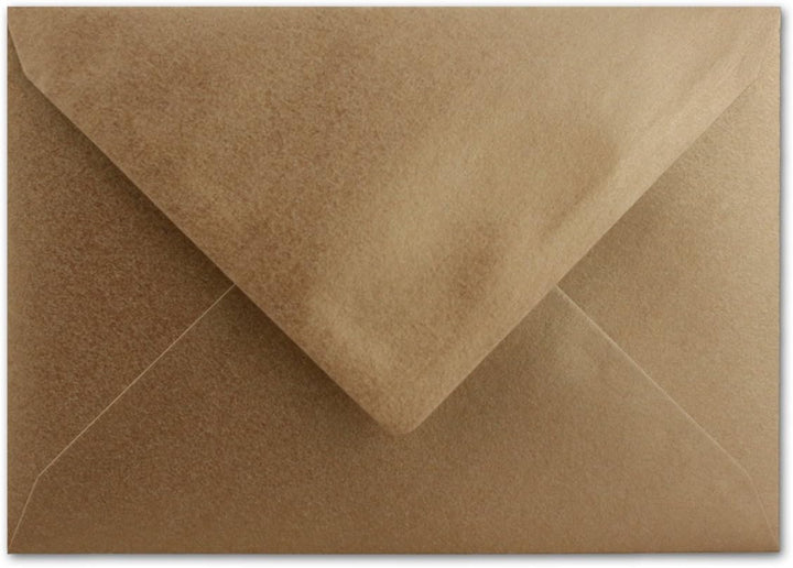 400 Brief-Umschläge - Bronze Metallic - DIN C6-114 x 162 mm - Kuverts mit Nassklebung ohne Fenster f