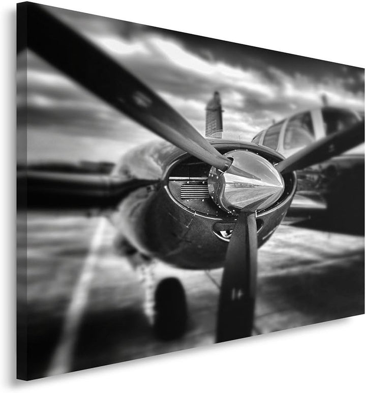 Feeby Frames, Leinwandbild, Bilder, Wand Bild, Wandbilder, Kunstdruck 70x100cm, FLUGZEUG, PROPELLER,