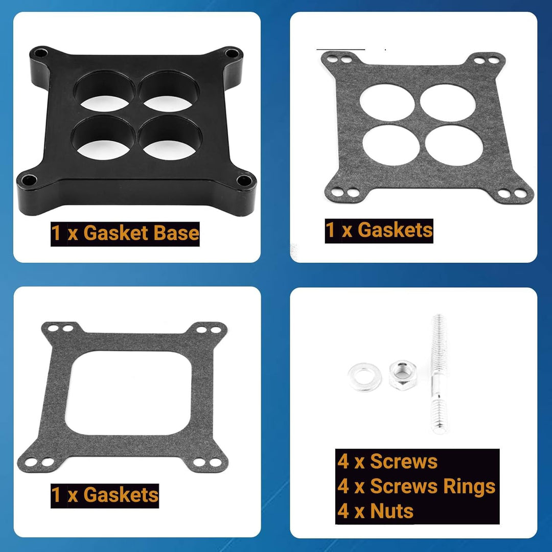 Vergaserdichtung, Vergaserpad, 1" Ported Phenolic Vergaser Spacer 4bbl SBC BBC BB Passend für Holley