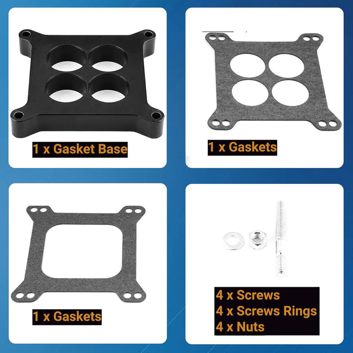 Vergaserdichtung, Vergaserpad, 1" Ported Phenolic Vergaser Spacer 4bbl SBC BBC BB Passend für Holley