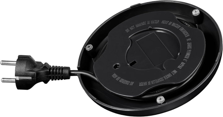 Unold 18015 Wasserkocher - Edelstahl Kettle, Schwarz, 1,5 L, EU Stecker, 2200 W, Blitzkocher, 360° d