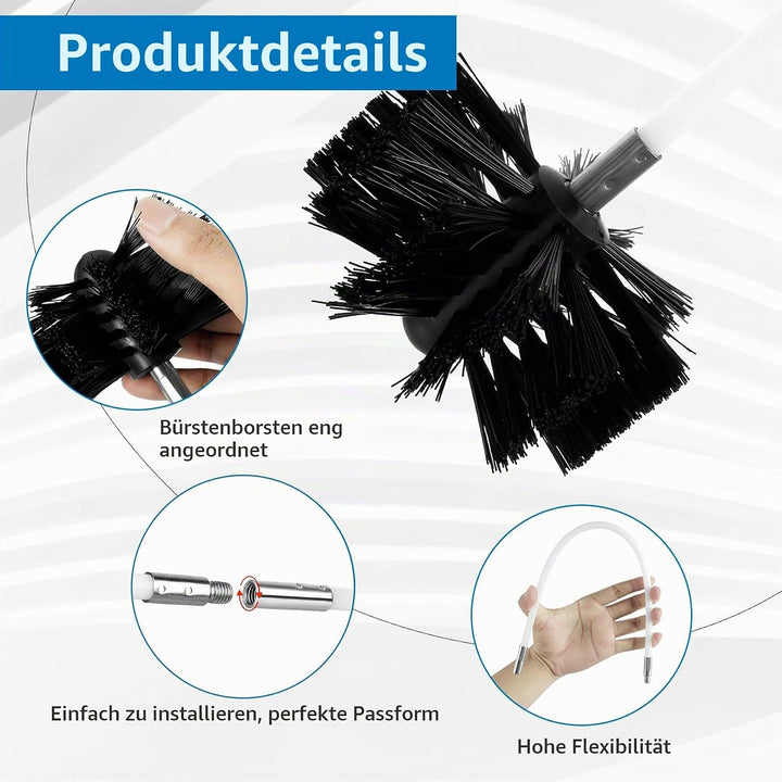 24PCS Kaminbürste Stange Set,Kaminbürste 150mm,Kaminrohr Reinigungsbürste,Schornstein Reinigungsbürs