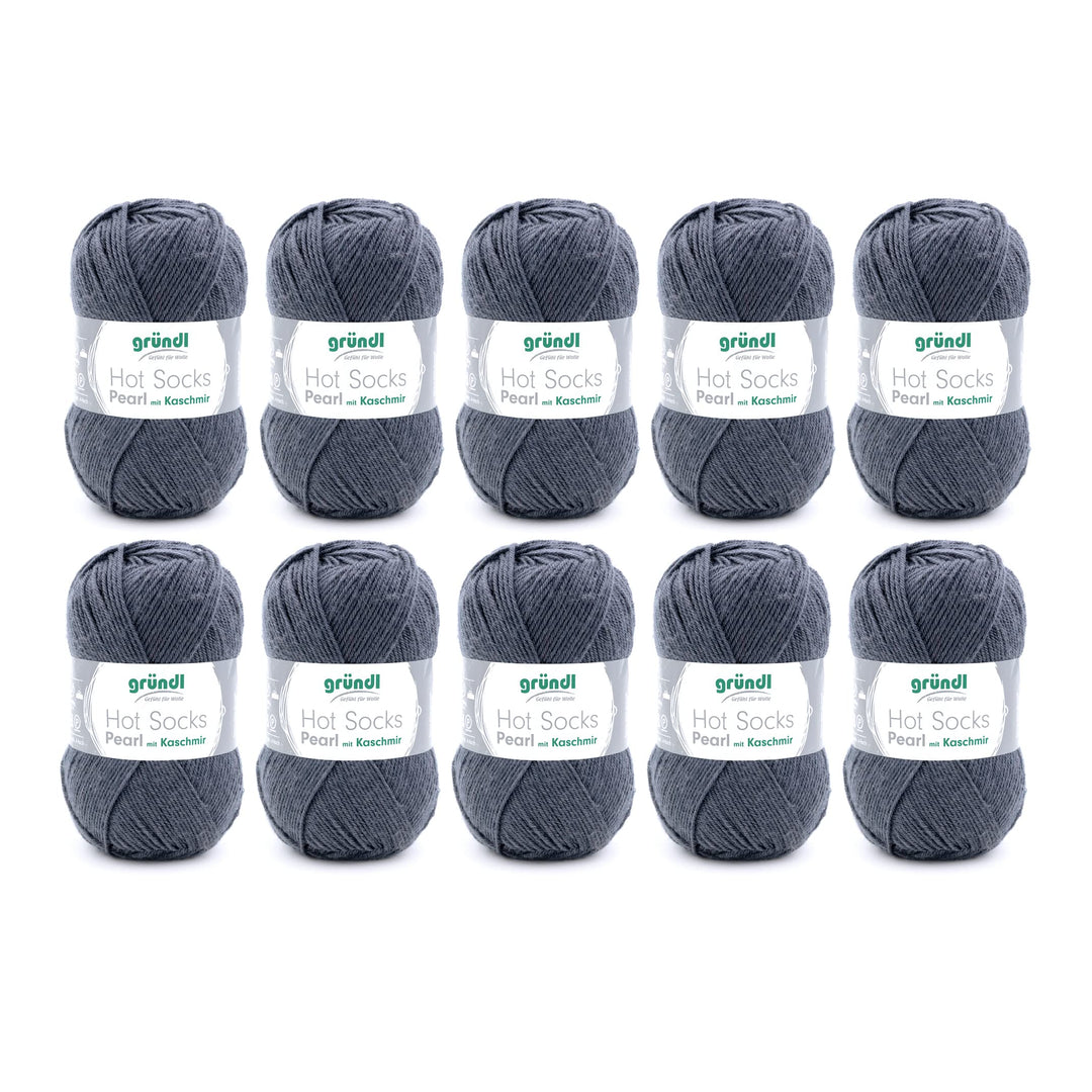 Gründl Hot Socks Pearl uni Strickwolle (kuschelig weiche Sockenwolle aus 75 % Merinowolle, 20 % Poly