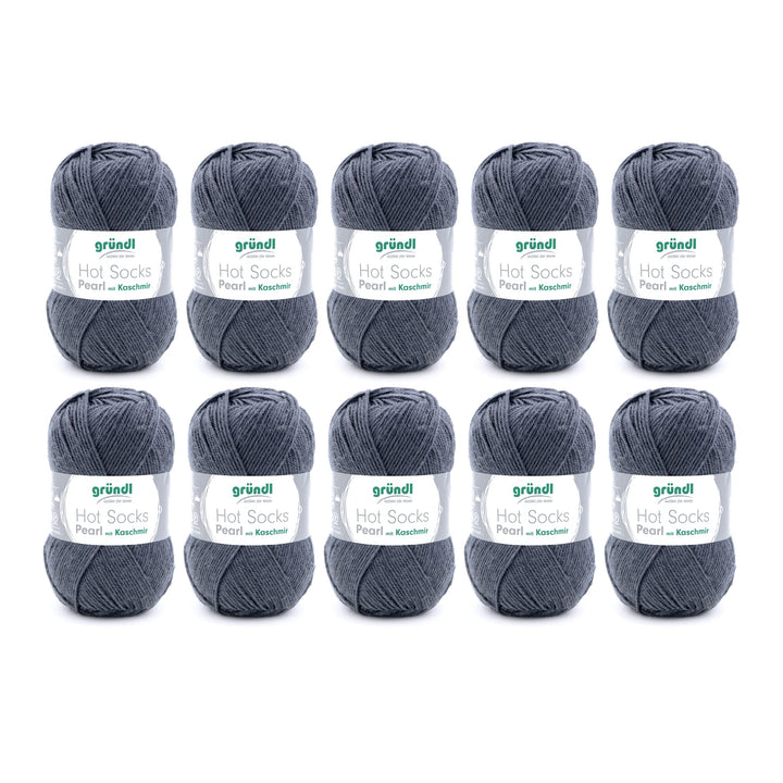 Gründl Hot Socks Pearl uni Strickwolle (kuschelig weiche Sockenwolle aus 75 % Merinowolle, 20 % Poly