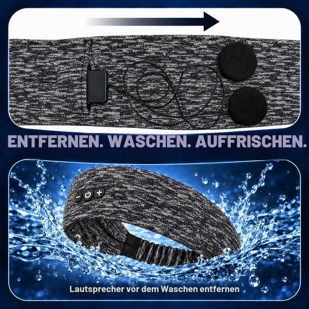 2 Stück Schlafkopfhörer Bluetooth Kopftuch Schlaf, Schwarz &amp; Grau