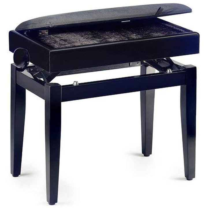 Stagg Klavierbank mit Notenfach, Schwarz matt Schwarz Modern, Schwarz Modern