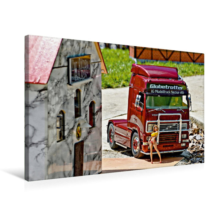 Premium Textil-Leinwand 75 x 50 cm Quer-Format VOLVO FH12 | Wandbild, HD-Bild auf Keilrahmen, Fertig