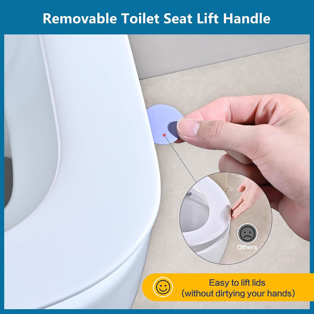 Toilettendeckel mit Absenkautomatik Eckig Form, Slim Klodeckel Duroplast, WC-Sitz mit Schnellverschl