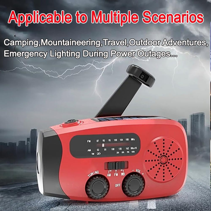Aufziehbares Solarradio, Notfallradio, tragbares Solar-Notfallradio.2000 mAh wiederaufladbare Powerb