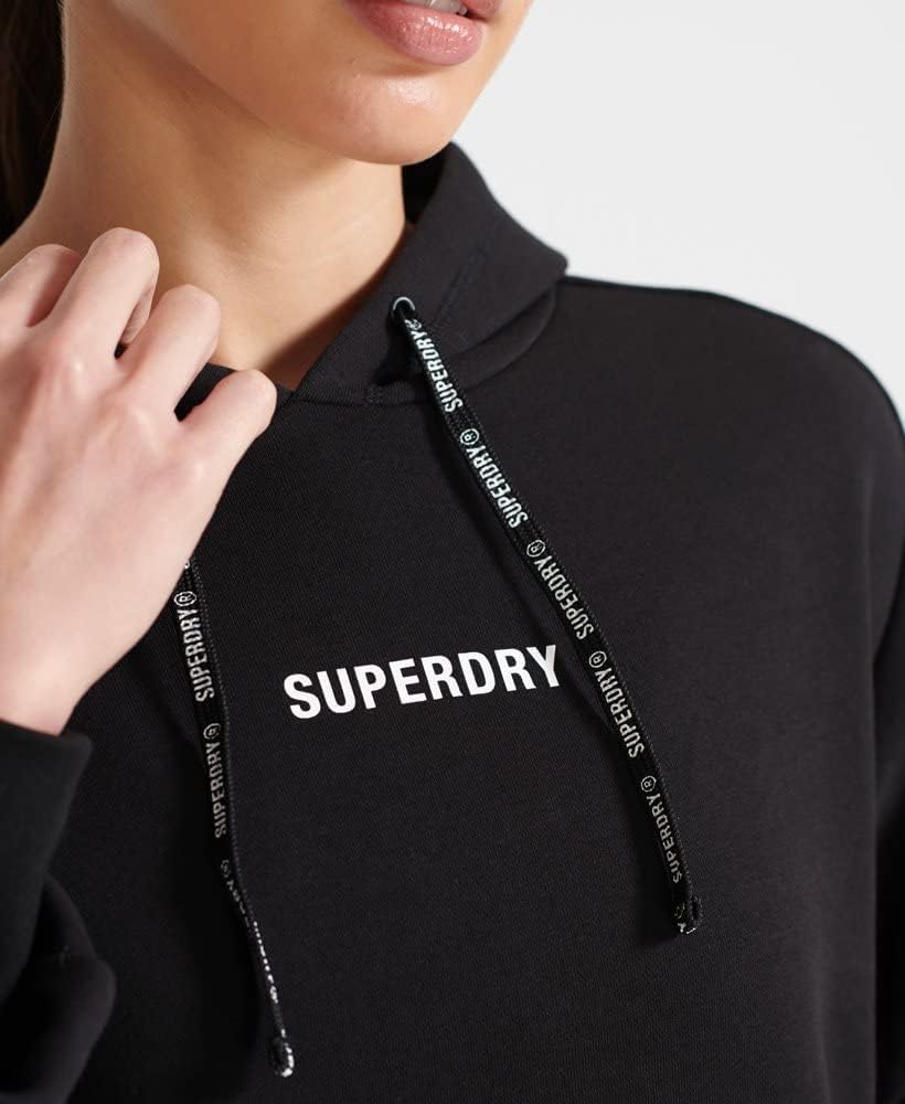 Superdry Damen Train Core Hood Hooded Sweatshirt 34 Schwarz, 34 Schwarz