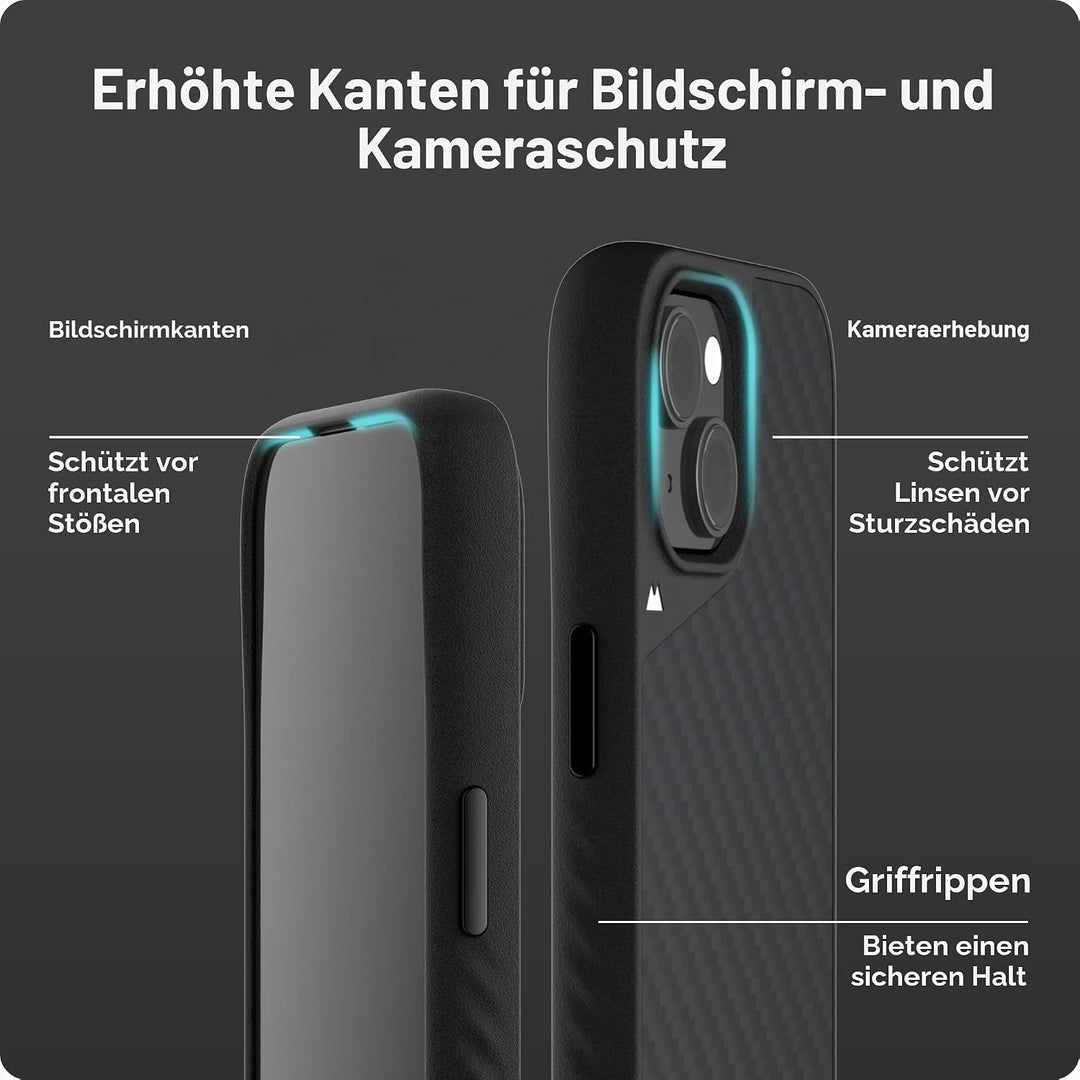 Mous Hülle für iPhone 15 MagSafe Kompatibel Case - Limitless 5.0 - Carbonfaser - Handyhülle iPhone 1