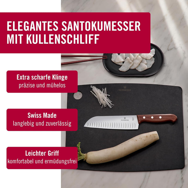 Santokumesser, Ahorn mod., Kullenschliff,