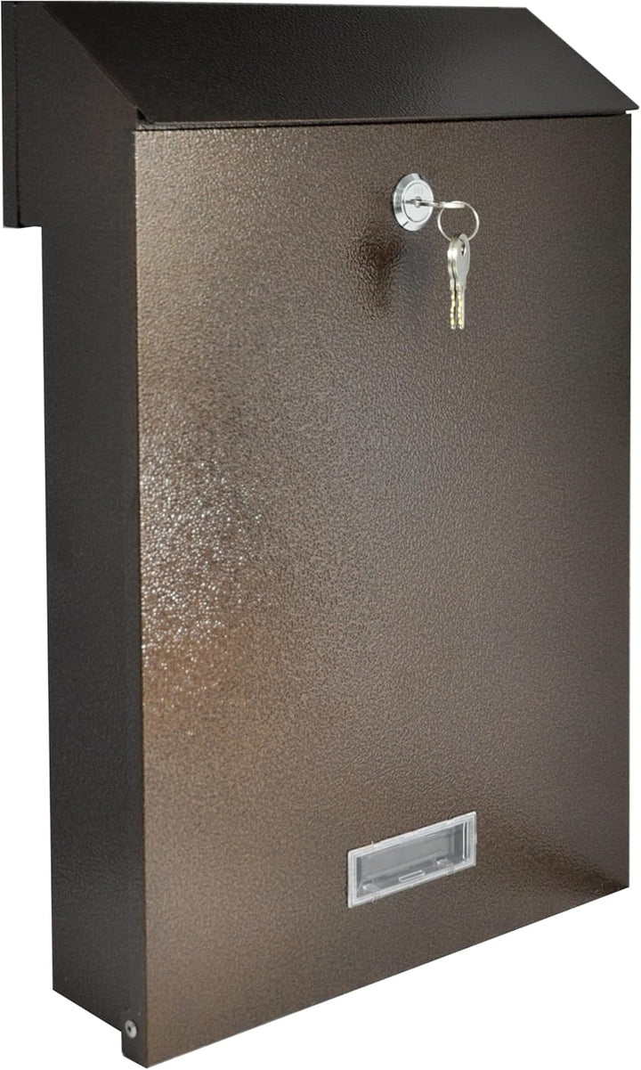 Zaunbriefkasten Torbriefkasten Durchwurf Mauerdurchwurf Briefkasten Braun Bronze Antik C4 Entnahme H