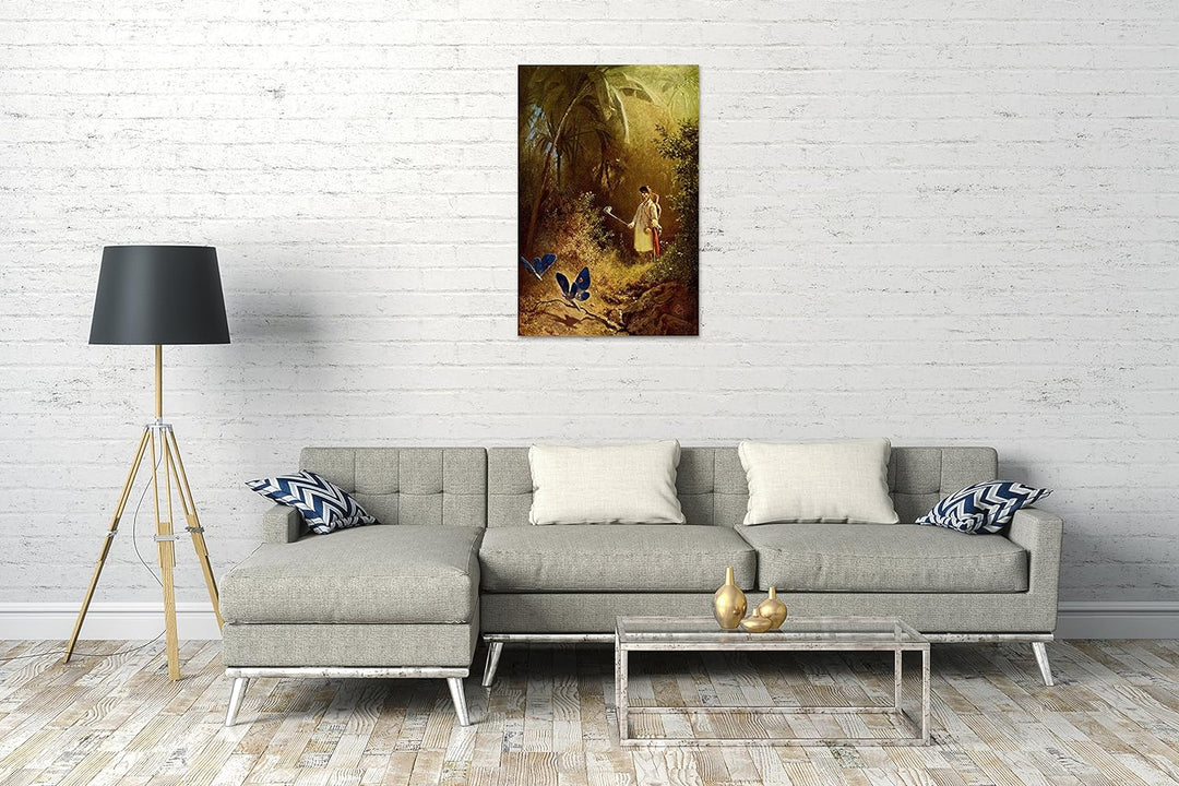 Printed Paintings Leinwand (60x80cm): Carl Spitzweg - Der Schmetterlingsjäger 60x80 cm, 60x80 cm