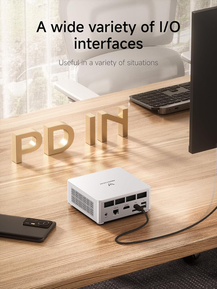 MINIS FORUM DeskMini UM750L Slim Mini PC AMD Ryzen 5 7545U, 32 GB LPDDR5 RAM + 1 TB PCIe4.0 SSD, HDM