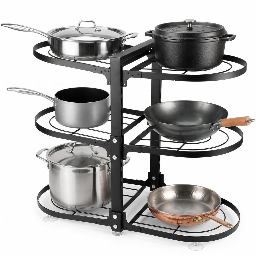 QWORK® Pfannen Organizer, Pfannenhalter, Töpfe und Pfannen Organizer, Pfannen-Organizer für den Schr
