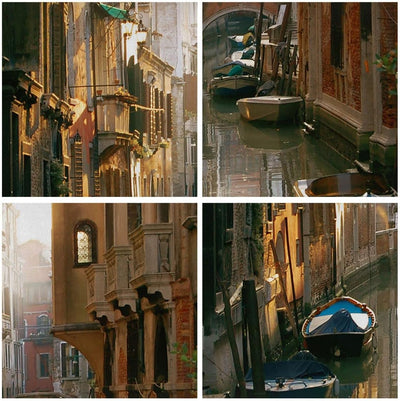 Bilder auf Leinwand Venedig Brücke Wasser Haus Leinwandbild 70x50cm Wandbilder Dekoration Wohnzimmer