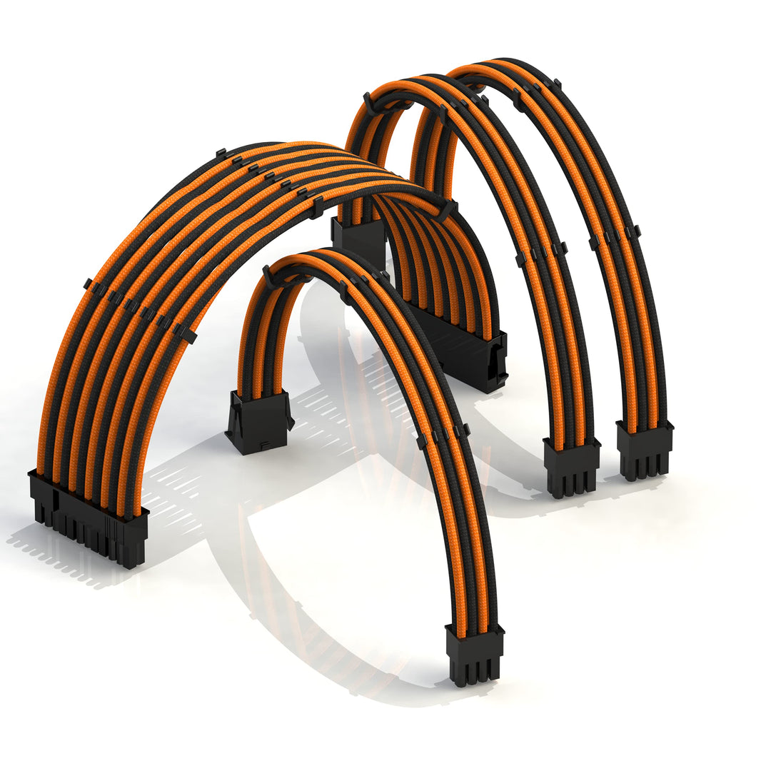 LINKUP - AVA 50cm PSU Kabelverlängerung Ummantelt GPU Nach Mass PC Stromversorgung mit Kamm-Kit┃1x 2