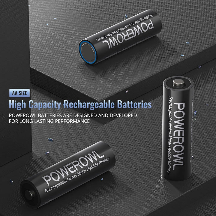 POWEROWL AA Akku 2800mAh 20 Stück AA wiederaufladbare Batterien - Mignon AA Akkubatterien 1.2v NI-MH