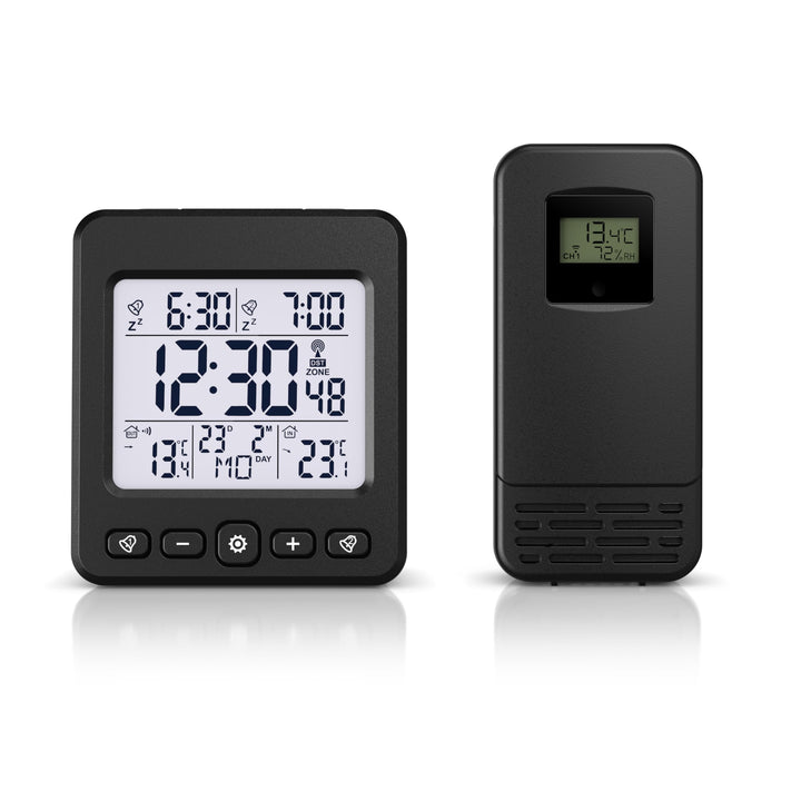 CSL - Funk Wetterstation Funk mit Aussensensor - Funkwecker digital - Innentemperatur und Aussentemp
