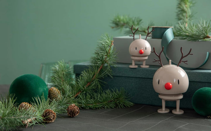 Hoptimist - Skandinavisches Design - Weihnachtsfigur - Medium Reindeer Bumble - Braun - Höhe: 15 cm