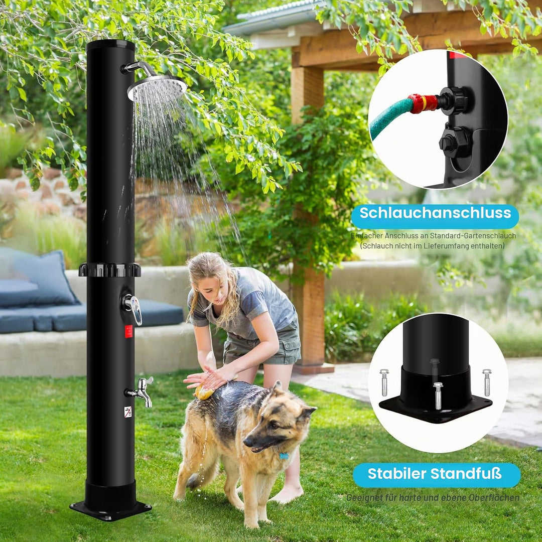 Solardusche 40 Liter Solardusche Garten Gartendusche Aussendusche mit Drehbarem Regenduschkopf und W