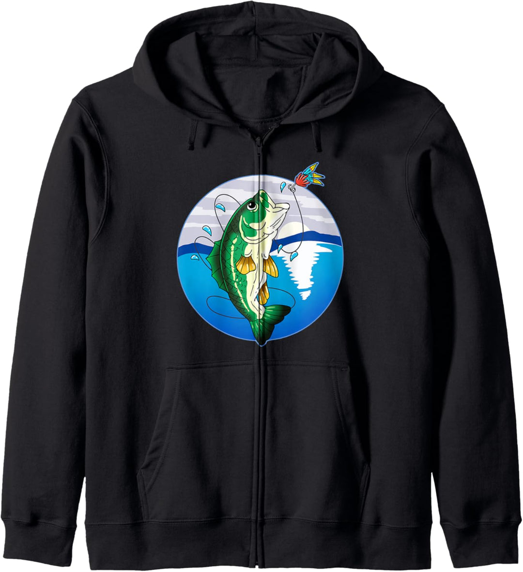 Grosser Mund Bass Angeln Geschenk Kapuzenjacke