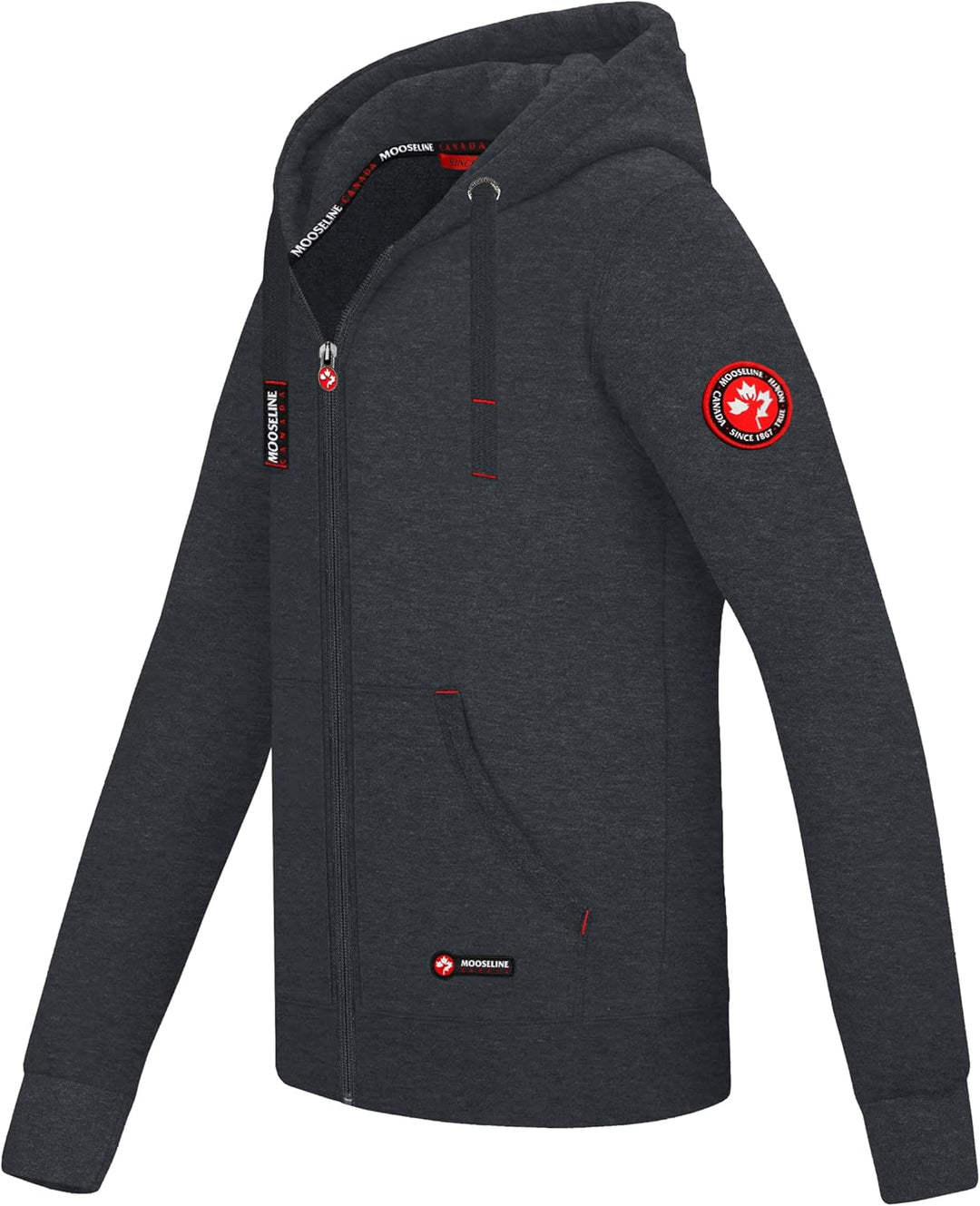 MOOSELINE Herren Sweatjacke Kapuzenjacke Trainingsjacke Hoodie mit Reissverschluss Sweat Jacke S Dun