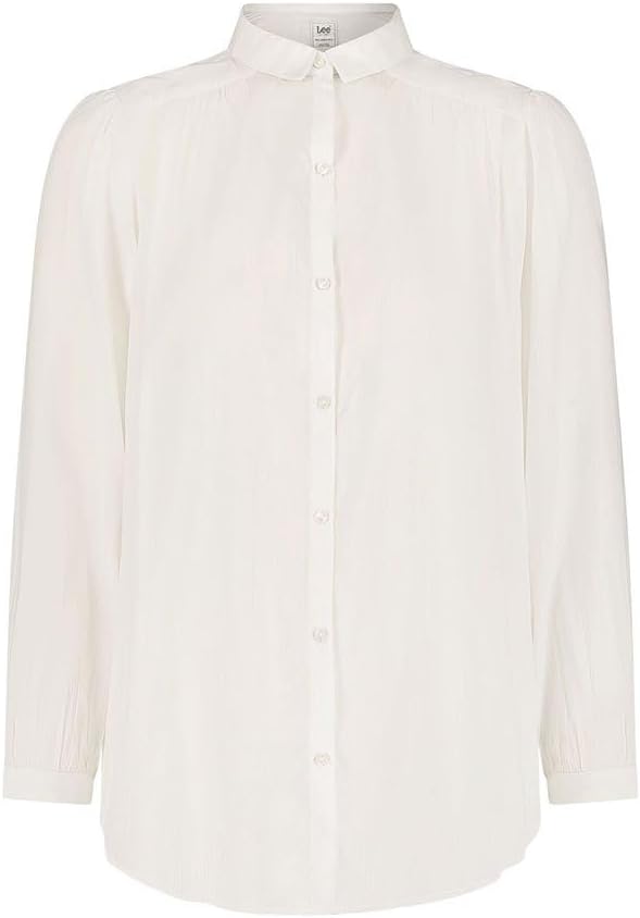 Lee Damen Shirred Blouse Shirt M Bright White, M Bright White