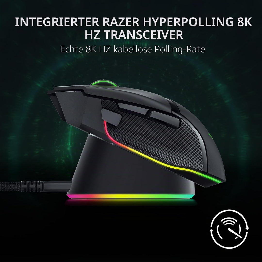 Razer Mouse Dock Pro mit kabellosem Ladepuck: magnetisches kabelloses Laden - Integrierter HyperPoll
