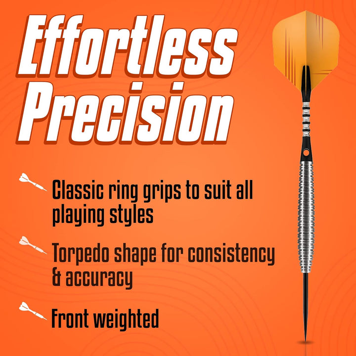 Shot! Darts Zen Dojo-Steel Tip Dart Set-Front Weighted-80% Tungsten Barrels 25.0 Gramm, 25.0 Gramm