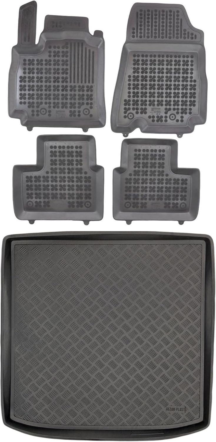 M MOTOS Satz Gummifussmatten und PE Kofferraumwanne für Renault ARKANA E-TECH ab 2019 Verbessern Sie