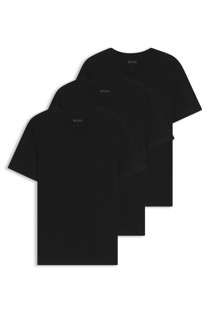 BOSS Herren TShirtVN 3P Classic Dreierpack T-Shirts mit V-Ausschnitt aus Baumwolle XS New - Black, X