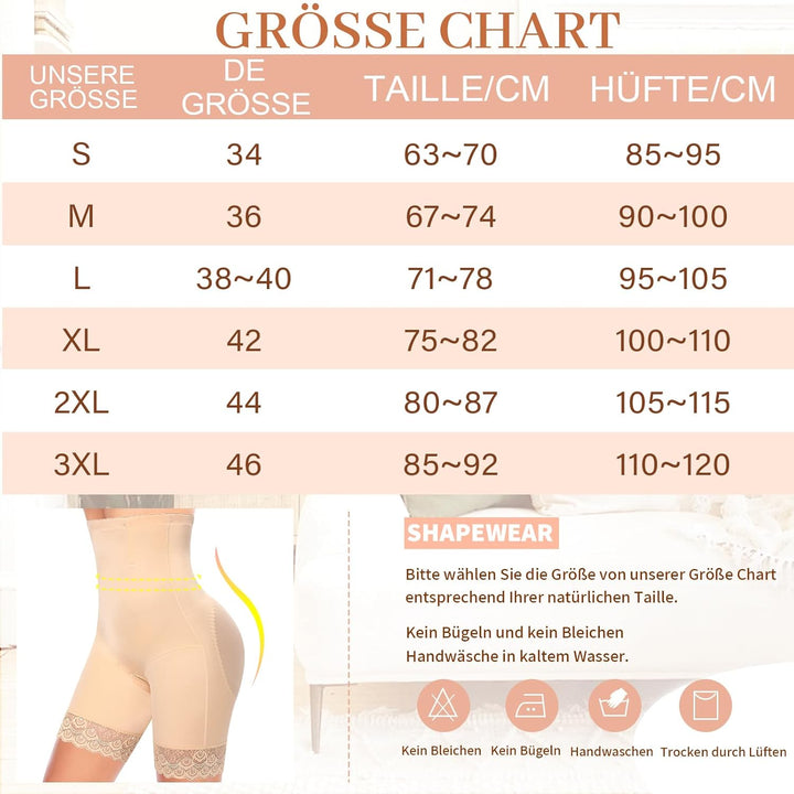 YARRCO Bauchweg Unterhose Damen Shapewear Spitze Miederhose Figurformende Unterwäsche Hohe Taille Mi