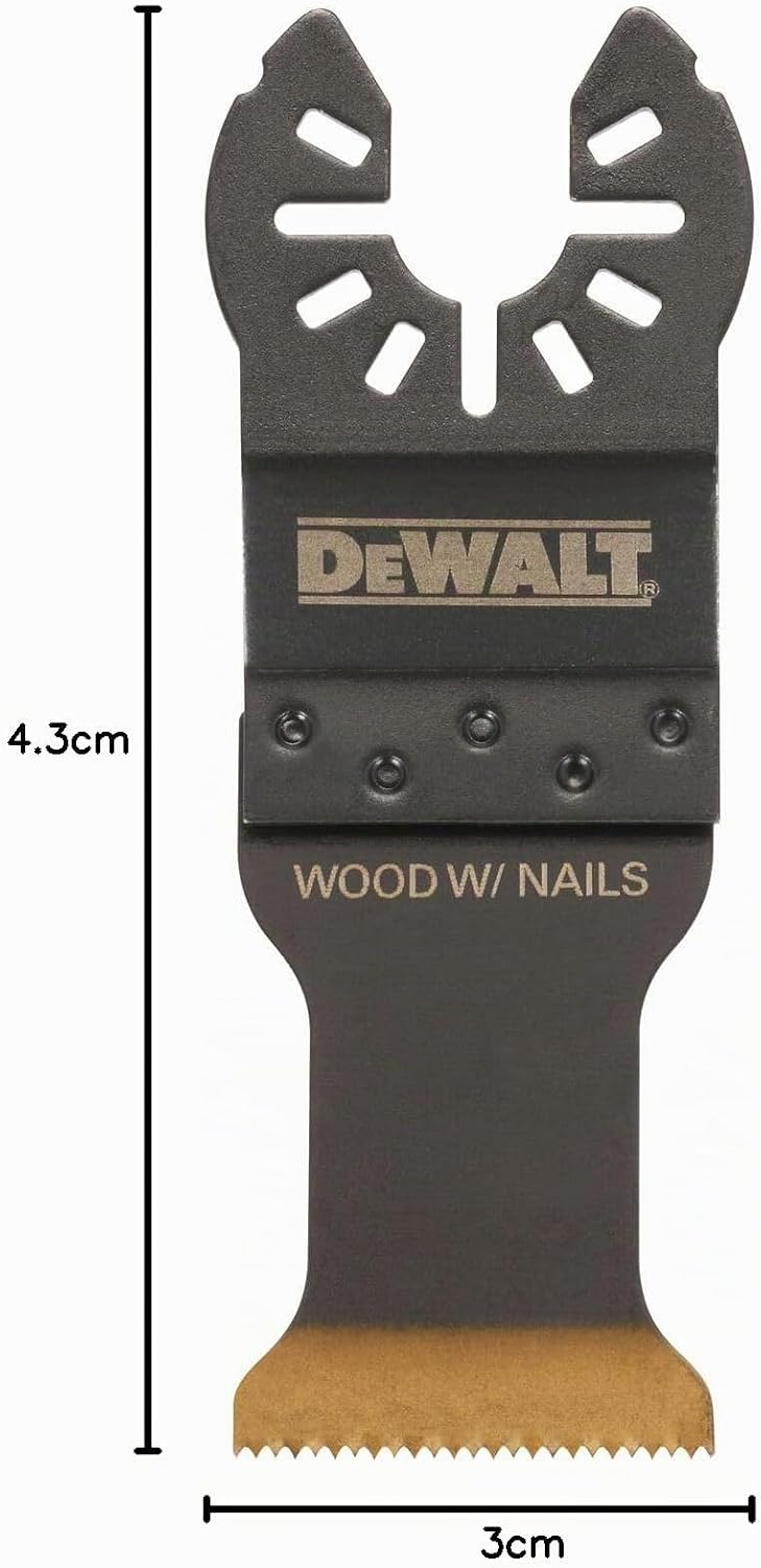 DeWalt Titan Sägeblatt DT20707-QZ | 43x31 mm | sägt Holz, Holz mit Nägeln, Kunststoffe und Gipskarto