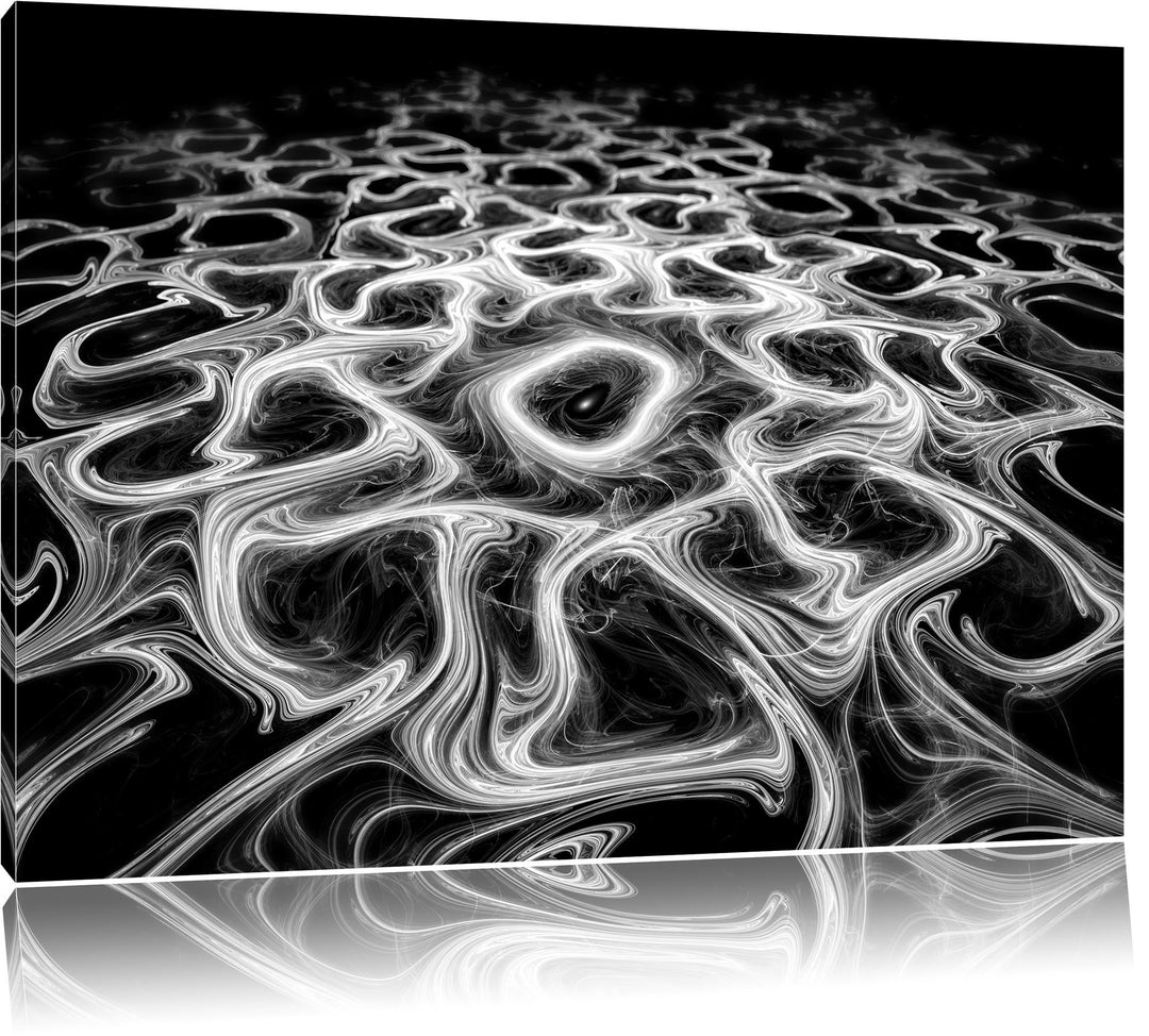 Pixxprint Lava Muster in der Nacht als Leinwandbild | Grösse: 100x70 | Wandbild| Kunstdruck | fertig