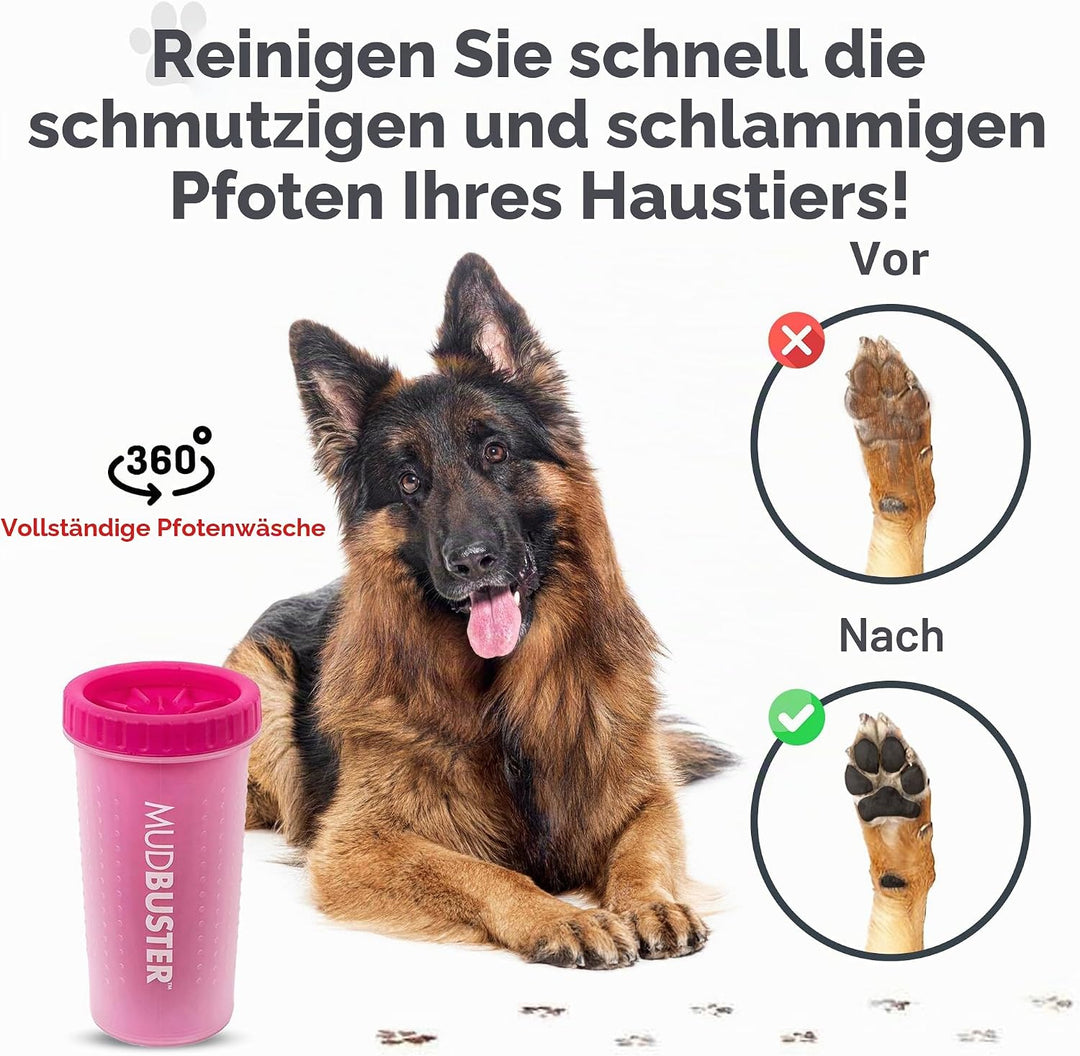 Dexas MudBuster tragbarer Hundepfotenreiniger, Grösse L, pink (PW720233) Pink Large, Pink Large