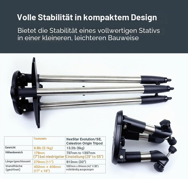 Celestron 93481 Tischstativ für Astronomie-Teleskope, kompatibel mit NexStar SE- und NexStar Evoluti