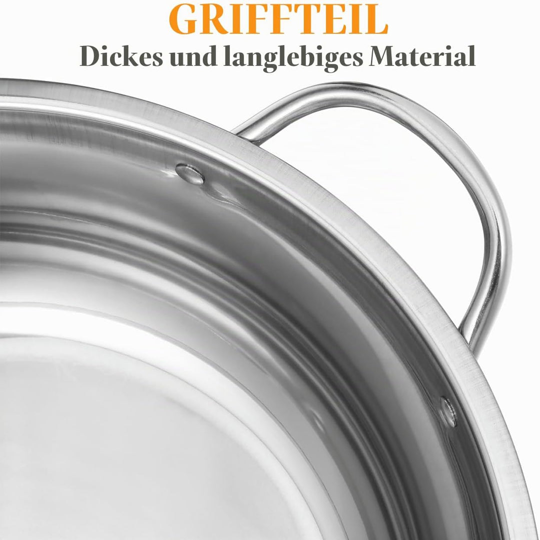 STOBAZA Hot Pot Mit Trennwand Edelstahl 32Cm Doppelseitiger Suppentopf Für Induktionsherd Und Gas Le