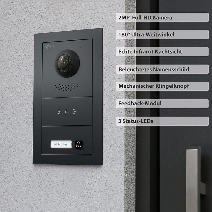 Goliath Hybrid | IP | Full-HD Video Türsprechanlage | App | 2-Fam | 2 x Full-Touchscreen 10" | Alumi