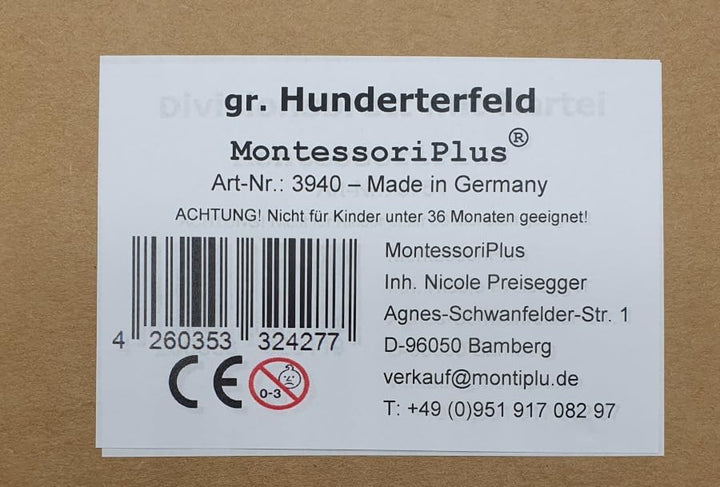 Hunderterfeld Hunderterteppich Hundertertafel Zahlenraum bis 100