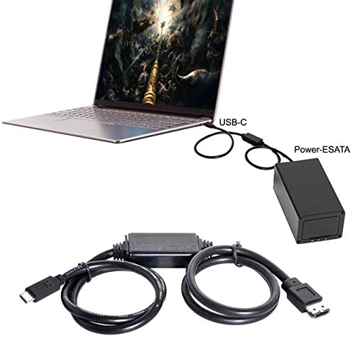 cablecc USB-C auf Power Over eSATA DC5V Adapter USB 3.0 auf HDD/SSD/ODD eSATAp Konverterkabel, USB-C