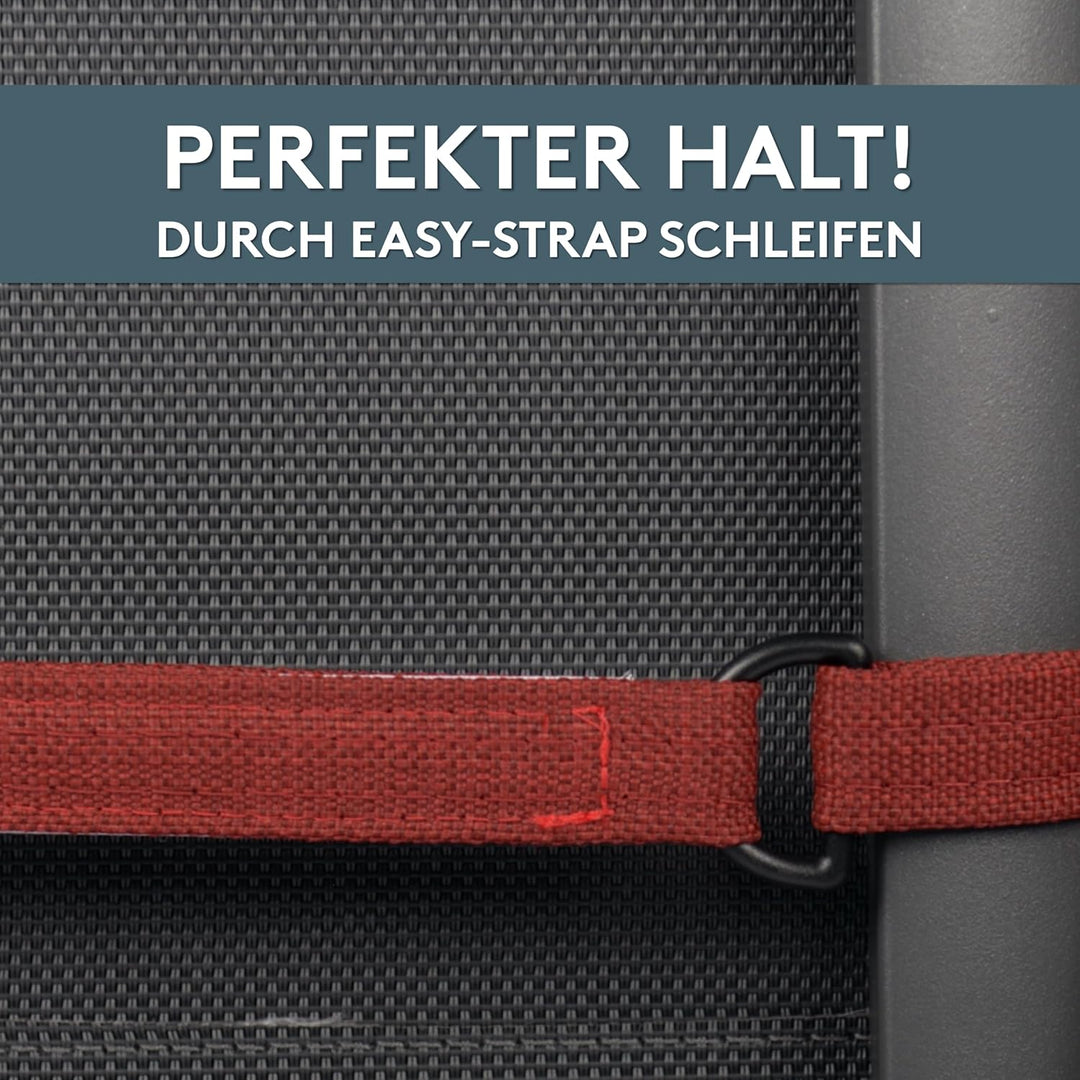 LILENO HOME Gartenstuhl Auflagen als [2er Set - Niedriglehner] in Rot - Bequeme Liegen als Sitzaufla