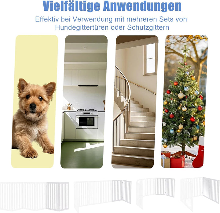 SOARS Absperrgitter Hund, faltbar & freistehend Hundegitter, Schutzgitter für Tür & Treppe, Türschut