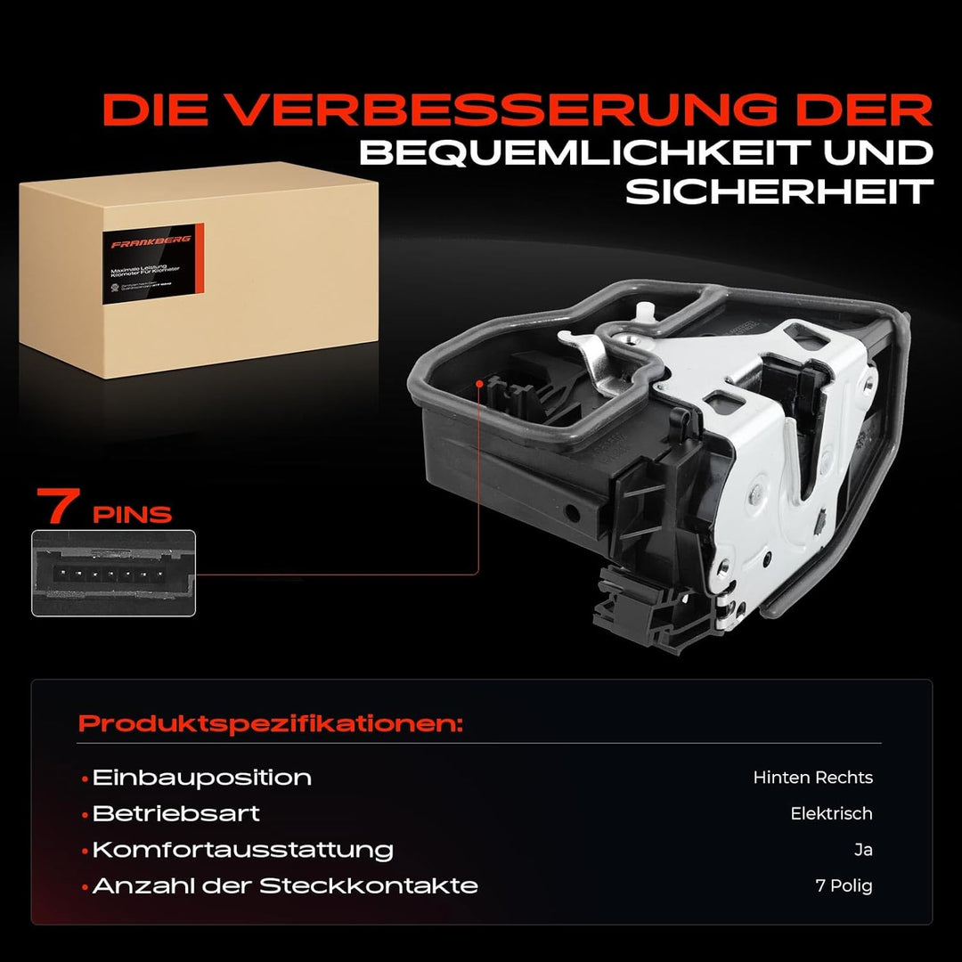 Frankberg Türschloss Stellmotor Hinten Rechts 5-Polig Kompatibel mit E91 320 325 Kombi 2001-2012 E83
